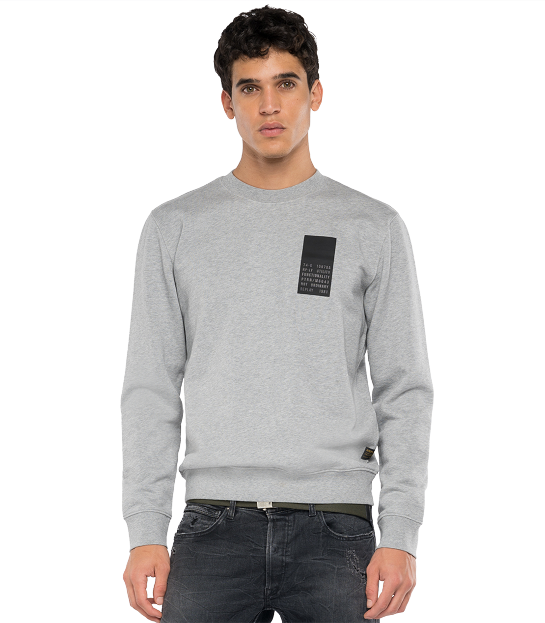 バックプリントコットンスウェットシャツ 詳細画像 メランジグレー 1